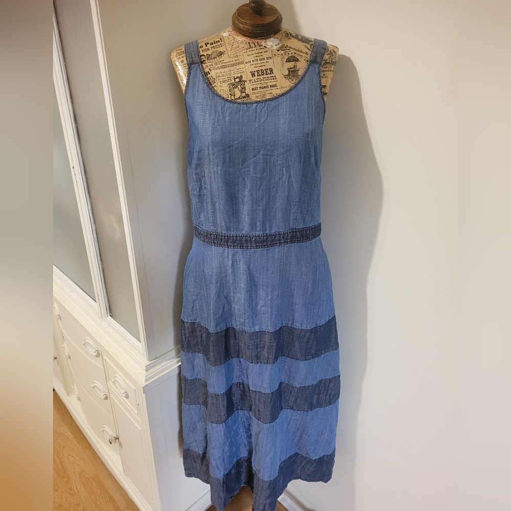 Tommy Bahama Blue Striped Midi Dress
